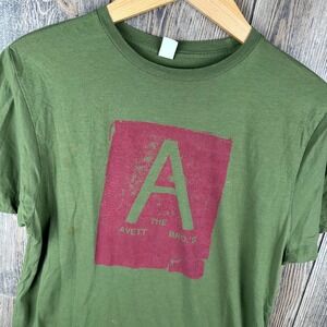 The Avett Brothers Band T-Shirt Mens Medium Olive Green Graphic Tee Rare Vintage